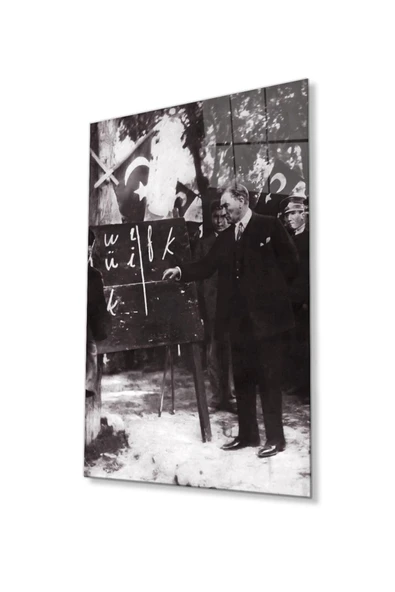 Atatürk Cam Tablo 4mm Dayanıklı Temperli Cam, Atatürk Glass Wall Art ürün görseli 1