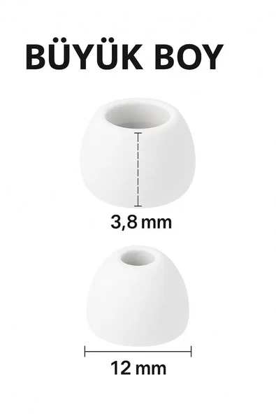 1 Çift 2 Adet Kulaklık Silikonu Samsung Uyumlu Büyük 12mm Beyaz ürün görseli 1