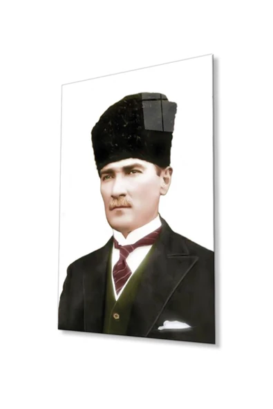 Atatürk Cam Tablo 4mm Dayanıklı Temperli Cam, Atatürk Glass Wall Art ürün görseli 1