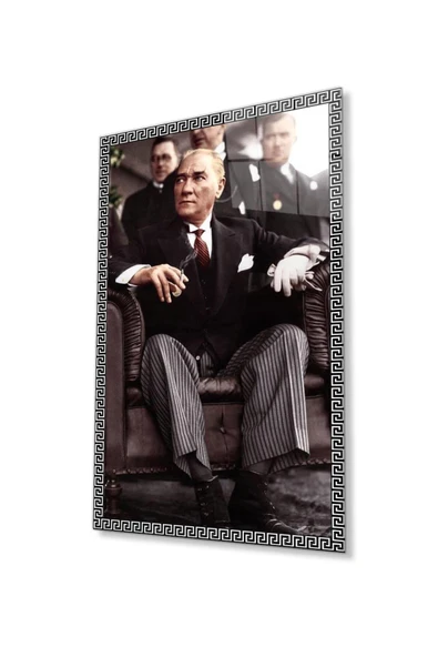 Atatürk Cam Tablo 4mm Dayanıklı Temperli Cam, Atatürk Glass Wall Art ürün görseli 1
