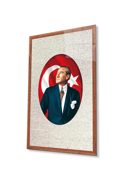 Atatürk Cam Tablo 4mm Dayanıklı Temperli Cam, Atatürk Glass Wall Art ürün görseli 1
