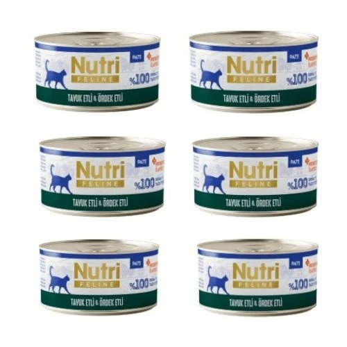 Nutri Feline Tahılsız Tavuk Etli ve Ördekli Pate Kedi Konservesi 70 Gr x 6 Adet - Doğal Ezme Yaş Mama ürün görseli 1