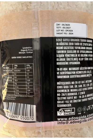 Edos Organik Pirinç 1 Kg - Resim 3