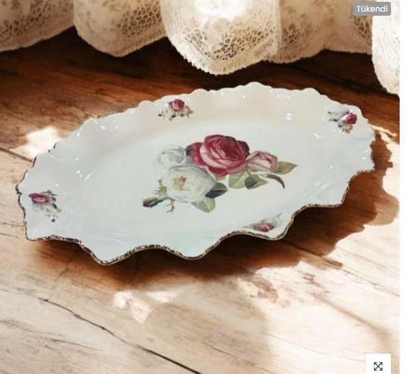 ROYKING ROSE OVAL SUNUM TABAK 33 CM ürün görseli 1