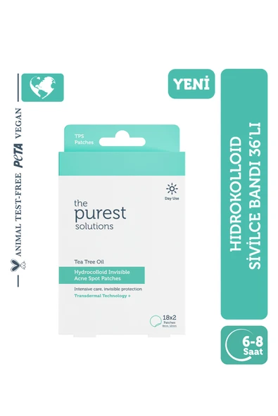 The Purest Solutions Hidrokolloid Akne ve Sivilce Karşıtı & Yatıştırıcı Bant 36'lı Patch ürün görseli 1