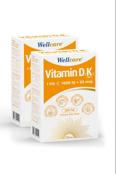 Wellcare Vitamin D3 + K2 30 ml 2 Adet ürün görseli 1