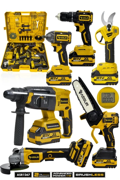 ASSUR 21V 6'lı Set Taşlama, Somun Sıkma, Budama Makası ve Testeresi, Matkap, Kırıcı/Delici Hilti ürün görseli 1