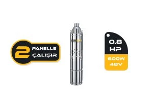 Mexxsun - İnges 2 panelle çalışan SOLAR DC POMPA 0.8 HP 600 Watt 48 Volt (Screw Type) ürün görseli 1