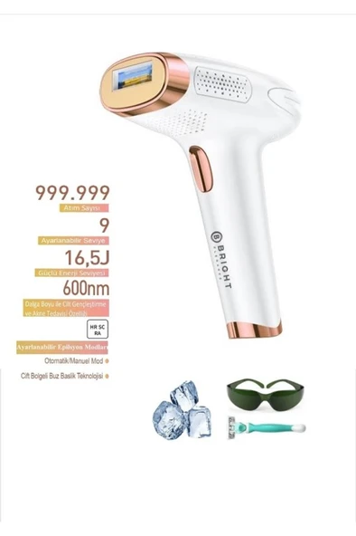 BE-9010 Buz Başlıklı IPL Tüy Alma Cihazı BEYAZ ürün görseli 1