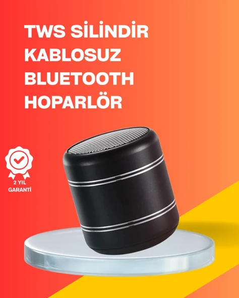 Mini Silindir Kablosuz Hoparlör Güçlü Ses 4W Bas + TWS Senkron Özellik ürün görseli 1