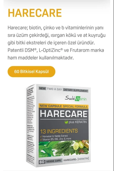 Suda Vitamin Harecare 60 Tablet - Resim 2