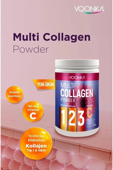 Voonka Multi Collagen Powder 300 gr - Resim 2