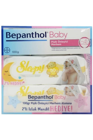 Bepanthol Baby Pişik Önleyici Krem 100 gr + 2'li Islak Mendil Hediye Set ürün görseli 1