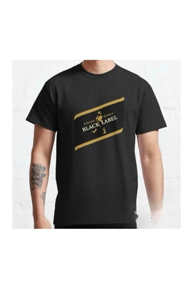 Black Label Tasarım Unisex %100 Pamuk Siyah Tshirt ürün görseli 1