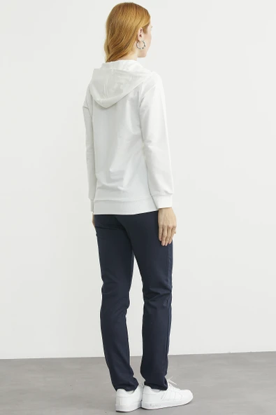 Fermuarlı Oversize Eşofman Takım - Ekru - Resim 5