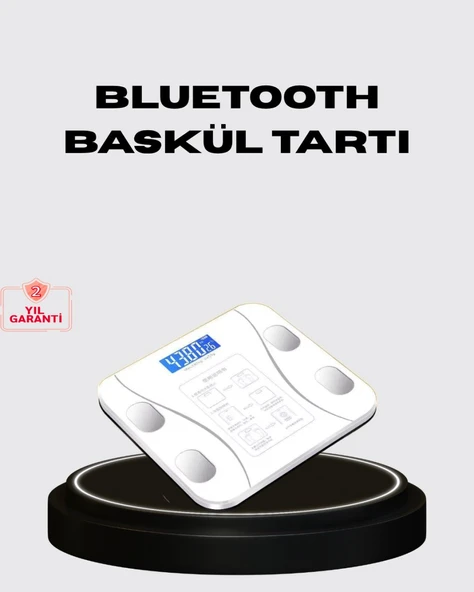 Akıllı Dijital Baskül – Bluetooth Bağlantılı, 8 Ölçüm Verili, Akıllı Vücut Analiz Tartısı ürün görseli 1