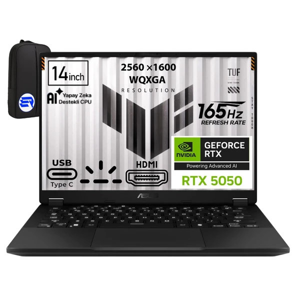Asus Tuf Gaming A14 FA401UH-RG025 Ryzen 7 260 16GB 512GB SSD RTX5050 14 '' Wqxga 165Hz Windows 11 Pro + Elektropasaj Çanta ürün görseli 1