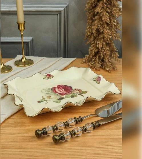 ROYKING ROSE DİKDÖRTGEN SUNUM TABAĞI 31 CM ürün görseli 1