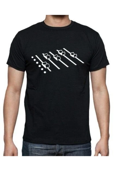 DJ Mikser Siyah Kadın Erkek T-shirt ürün görseli 1