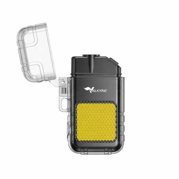 Valkyrie 3 Mod Fenerli USB Type-C Şarjlı 3 Modlu Güçlü COB Işıklı Rüzgara Dayanıklı Isıtıcı Tel Çakmak ürün görseli 1