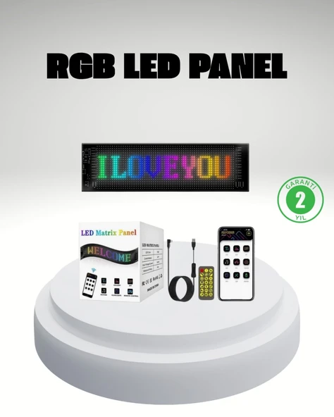 RGB LED Panel – Mobil Uyumlu, Yazı ve GIF Destekli, USB Bağlantılı Dekoratif Ekran ürün görseli 1