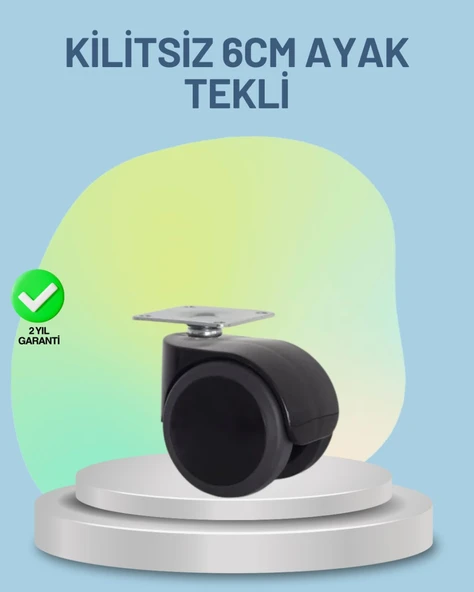 Mobilya Tekerleği 6 cm Kilitsiz Tekli Satış ürün görseli 1