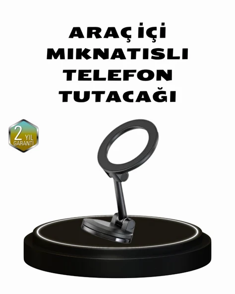 360° Dönebilen Katlanır Manyetik Araç Telefon Tutucu – MagSafe Uyumlu, Kompakt ve Şık Tasarım ürün görseli 1