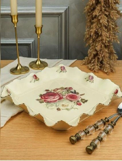 ROYKING ROSE KARE SUNUM TABAĞI 31 CM ürün görseli 1