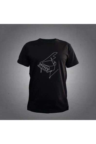 Piyano Siyah T-shirt Unisex ürün görseli 1