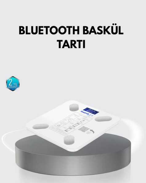 Bluetooth Akıllı Tartı – 8 Fonksiyonlu Dijital Baskül, 180 kg Kapasiteli ürün görseli 1