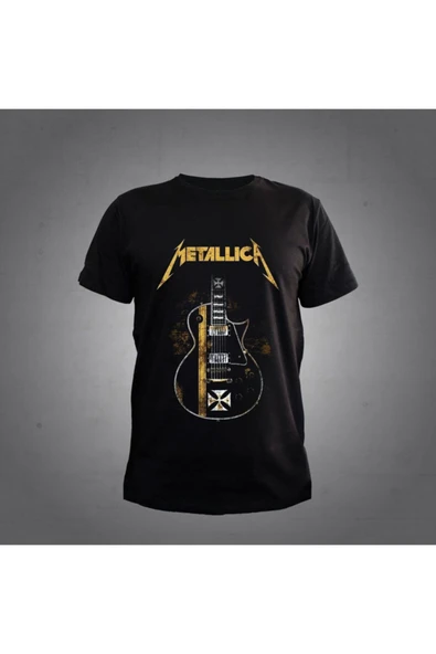 Gitar Metallıca Siyah Tshirt Unisex ürün görseli 1
