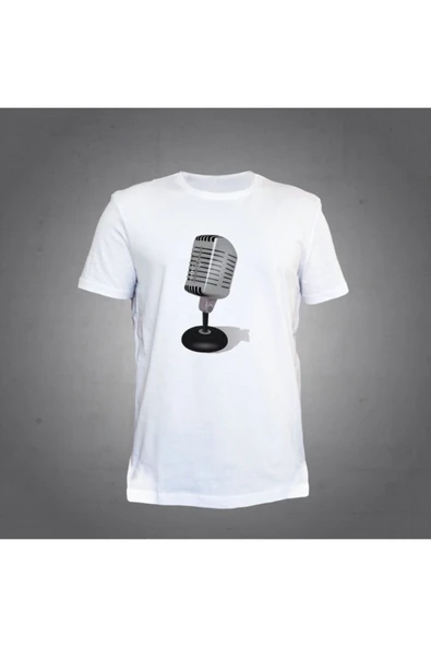 Mikrofon Beyaz Tshirt ürün görseli 1