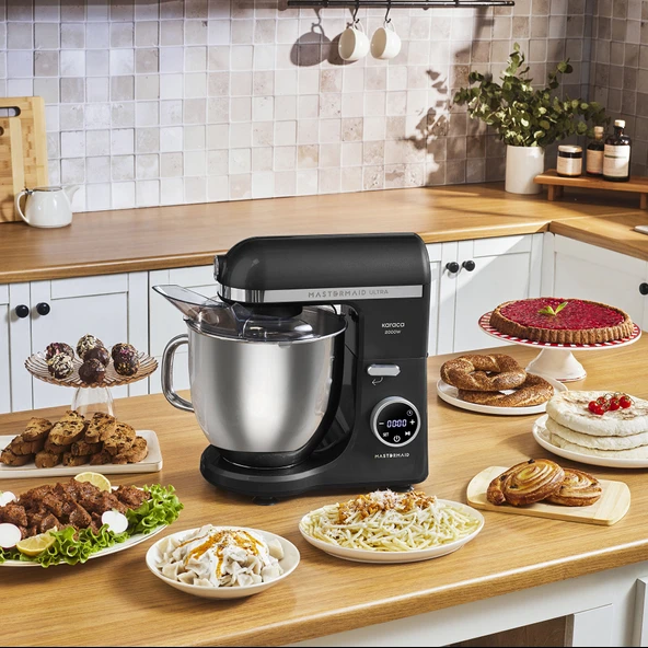 Karaca Mastermaid Chef Ultra D2000W Dijital Ekranlı Hamur Yoğurma Makinesi Black 7L ürün görseli 1
