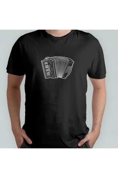 Akordeon Siyah T-shirt Unisex ürün görseli 1
