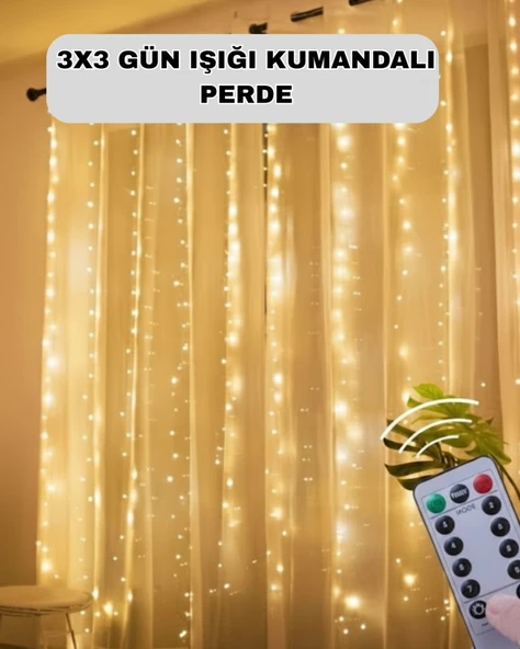 Uzaktan Kumandalı Perde Tipi Günışığı Peri Led Işık Dekorasyon ürün görseli 1