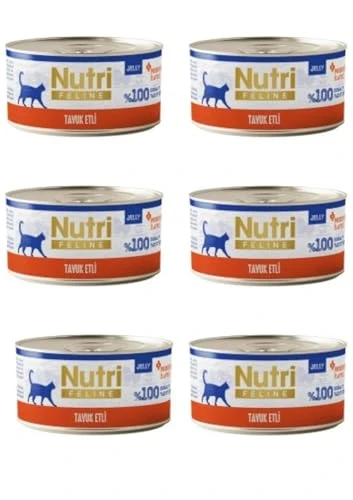 6'lı Avantaj Paketi: Nutri Feline Tahılsız Tavuklu & Jöleli Kedi Konservesi (70 Gr x 6) ürün görseli 1