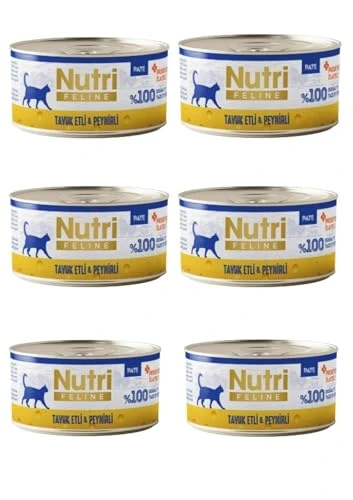 Nutri Feline Tahılsız Tavuk Etli ve Peynirli Pate Kedi Konservesi 70 Gr x 6 Adet - Doğal Ezme Yaş Mama ürün görseli 1