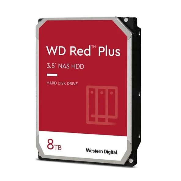 Western Digital Red Plus WD80EFPX SATA 3.0 5640 RPM 3.5" 8 TB Harddisk ürün görseli 1