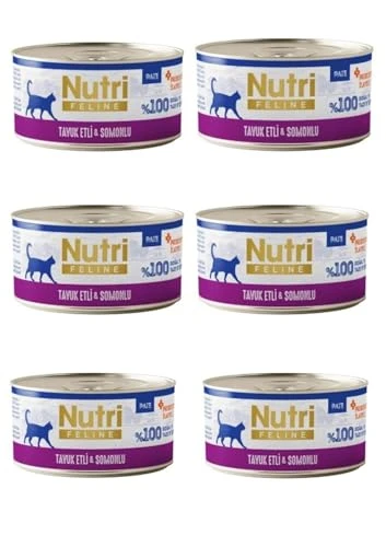 Tavuk ve Somon Lezzeti: Nutri Feline Tahılsız Pate (6x70g) - Omega-3 Kaynaklı Ezme ürün görseli 1