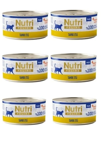 Nutri Feline Pürüzsüz Lezzet: Tavuk Etli Tahılsız Pate (6x70g) - Ezme Kıvamında Yaş Mama ürün görseli 1