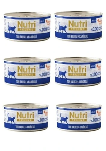 Nutri Feline Gurme Seri: Karidesli & Ton Balıklı Jöleli Tahılsız Yaş Mama (6x70g) ürün görseli 1