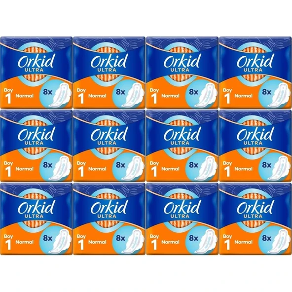 Orkid Hijyenik Ped Ultra Extra Normal 96 Adet Standart Pk (12PK*8) ürün görseli 1