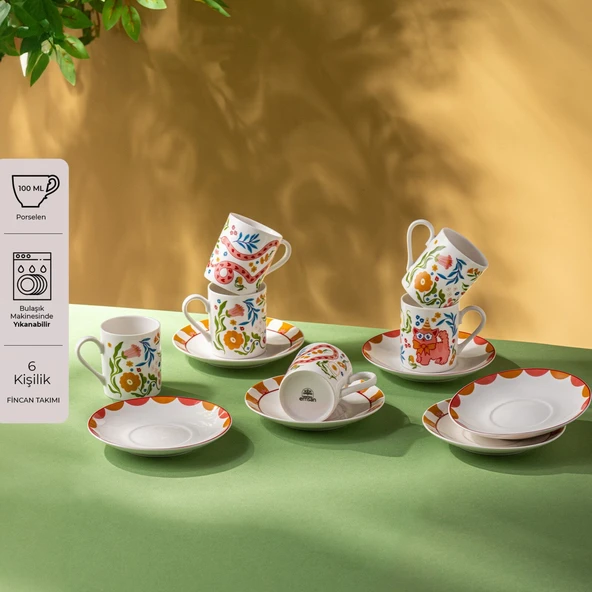 Emsan Cheerful 6'lı Kahve Fincan Takımı 100 ml ürün görseli 1