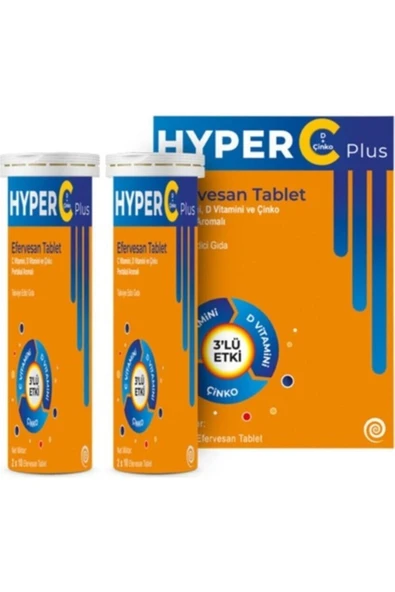 Hyper C Plus 3'lü Etki 20 Efervesan Tablet ürün görseli 1