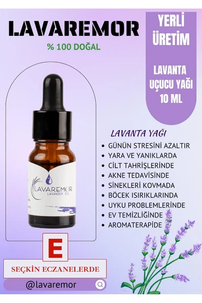 Lavaremor %100 Saf Ve Doğal Lavanta Uçucu Yağı (10ml) Bakım Yağı ürün görseli 1
