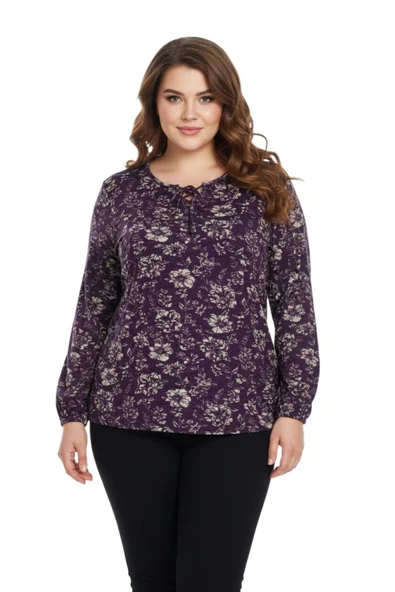 Kadın Yumoş Yaka Bağcıklı Modelli Bluz BGL-ST05137 ürün görseli 1