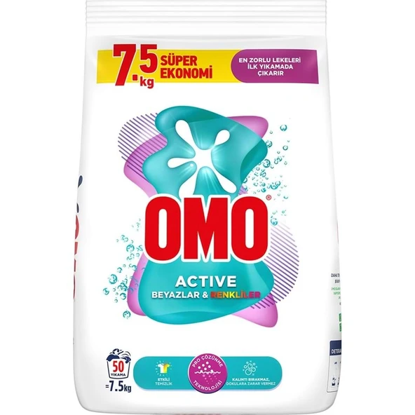 Omo Matik Çamaşır Deterjanı 7.5KG Beyaz ve Color/Renkliler (50 Yıkama) ürün görseli 1
