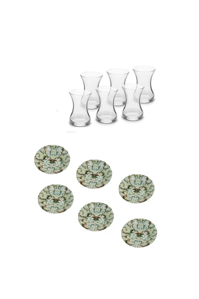 Paşabahçe Zuri Design Porselen Tabaklı 6 Kişilik Çay Seti ürün görseli 1