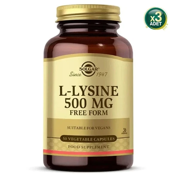 Solgar L-lysine 500 Mg 50 Kapsül 3 adet ürün görseli 1