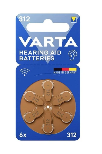 Varta 312 Numara Kulaklık İşitme Cihazı Pili (6'lı Paket) ürün görseli 1